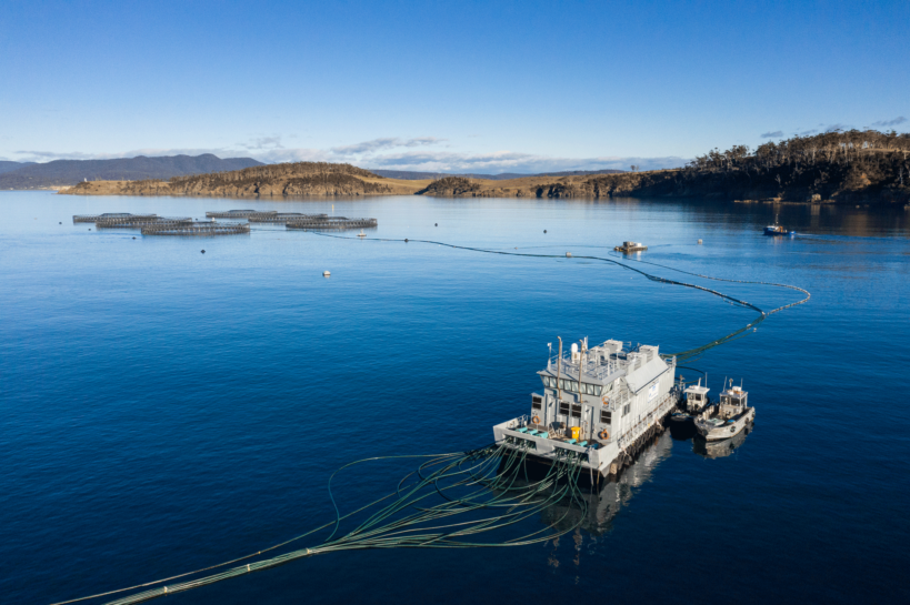 Feed Deliver System in Tasmania (image courtesy of Tassal Group)