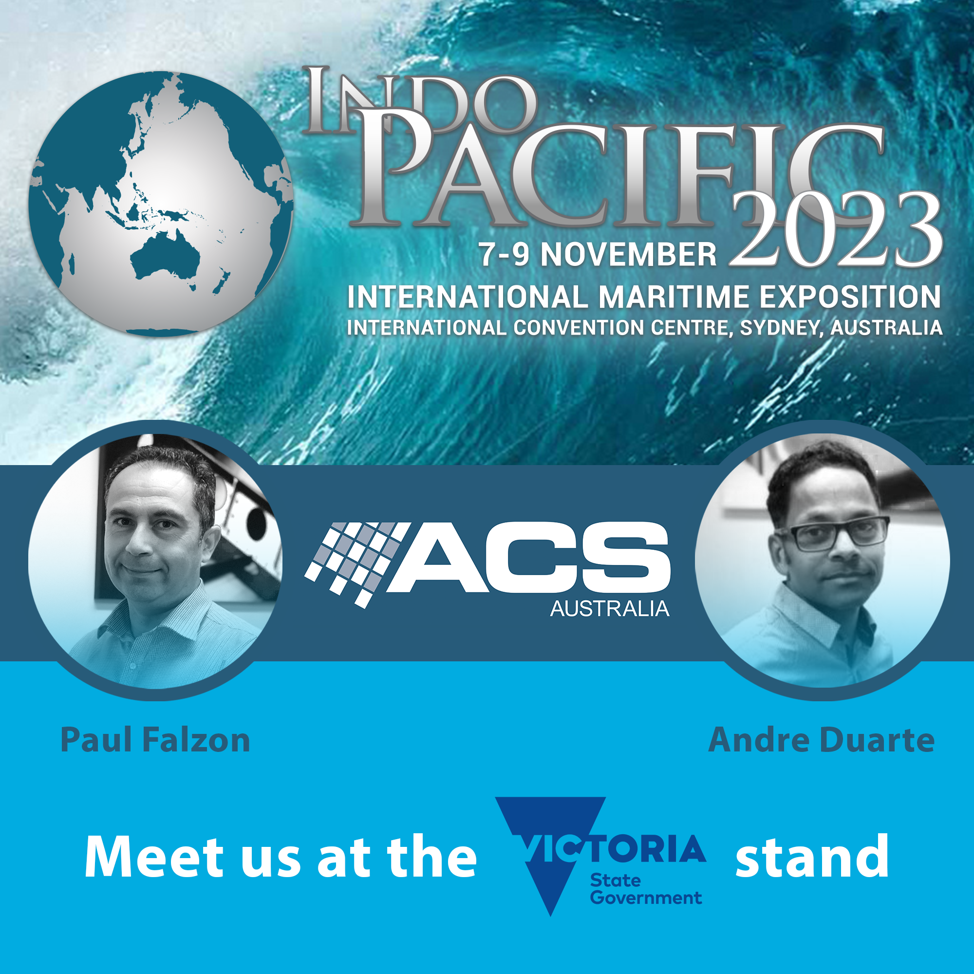 IndoPacific 2023 Expo Paul Falzon Andre Duarte ACS Australia