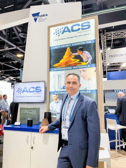 Paul Falzon at the ACS Australia stand during the Indo Pacific Expo November 2023 in Sydney