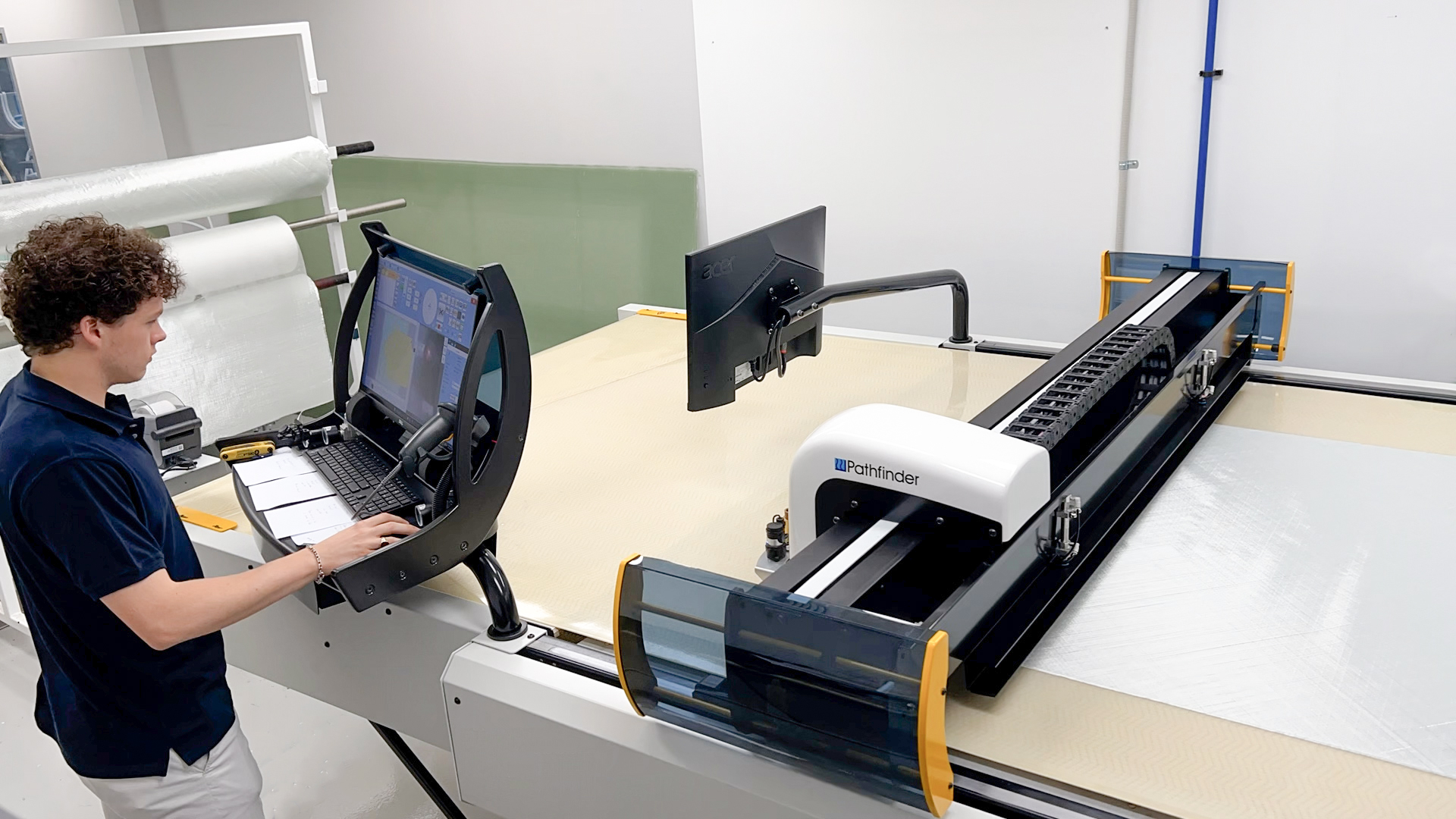 Pathfinder automated composite material ply cutting machine