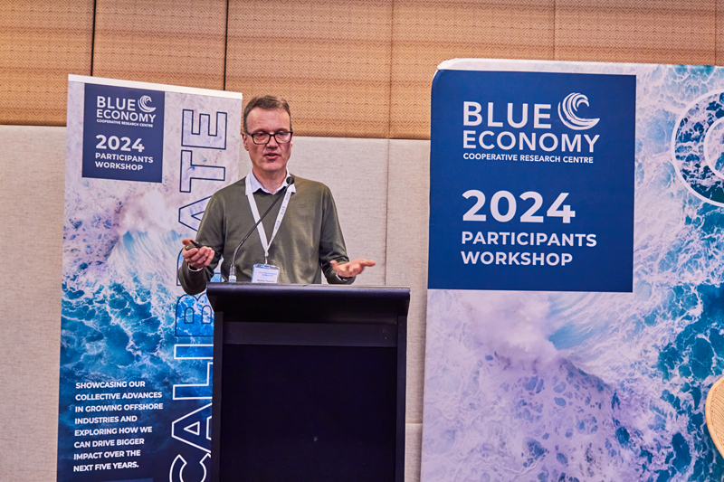 Dr Rodney Thomson, Engineering Manager, ACS Australia - presenting at the Blue Economy CRC Participants Workshop 2024 in NSW, Australia