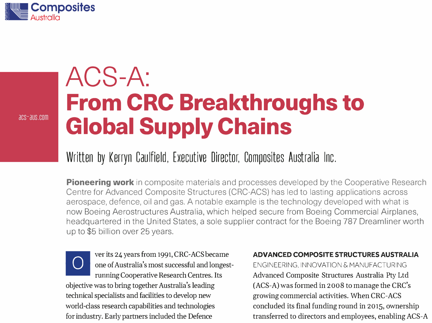 Composites Australia Connection Magazine Issue 68 - ACS Australia Feature