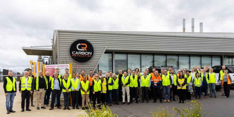 Composites Australia Conference 2026 delegation at Carbon Revolution's Mega-line for Carbon fibre wheel production in Waurn Ponds