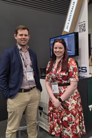 Joe Rokebrand from ACS Australia with Tegan Reed from Centorrino Technologies